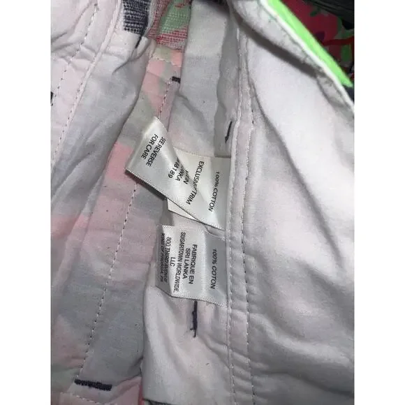 Lilly Pulitzer Print Callahan Shorts Navy Pink Green Tropical Size 10 A003140 - Picture 5 of 8